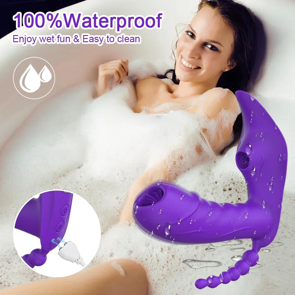 Bluetooth APP Dildo Vibrator Masturbator Vacuum Vagina Clitoris Suck Stimulator