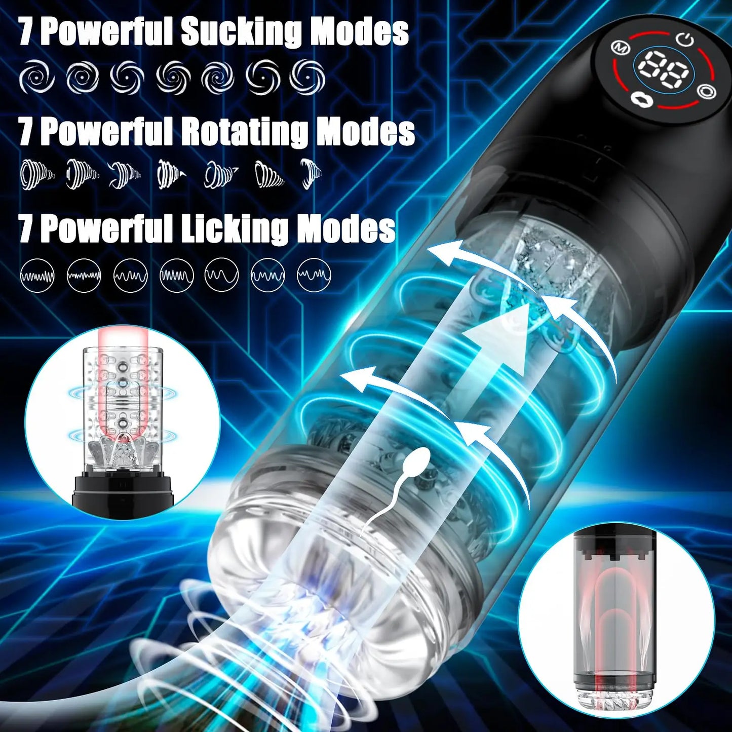 3IN1 LCD Automatic Male Masturbator Sex Toys for Men Vacuum Penis Pump