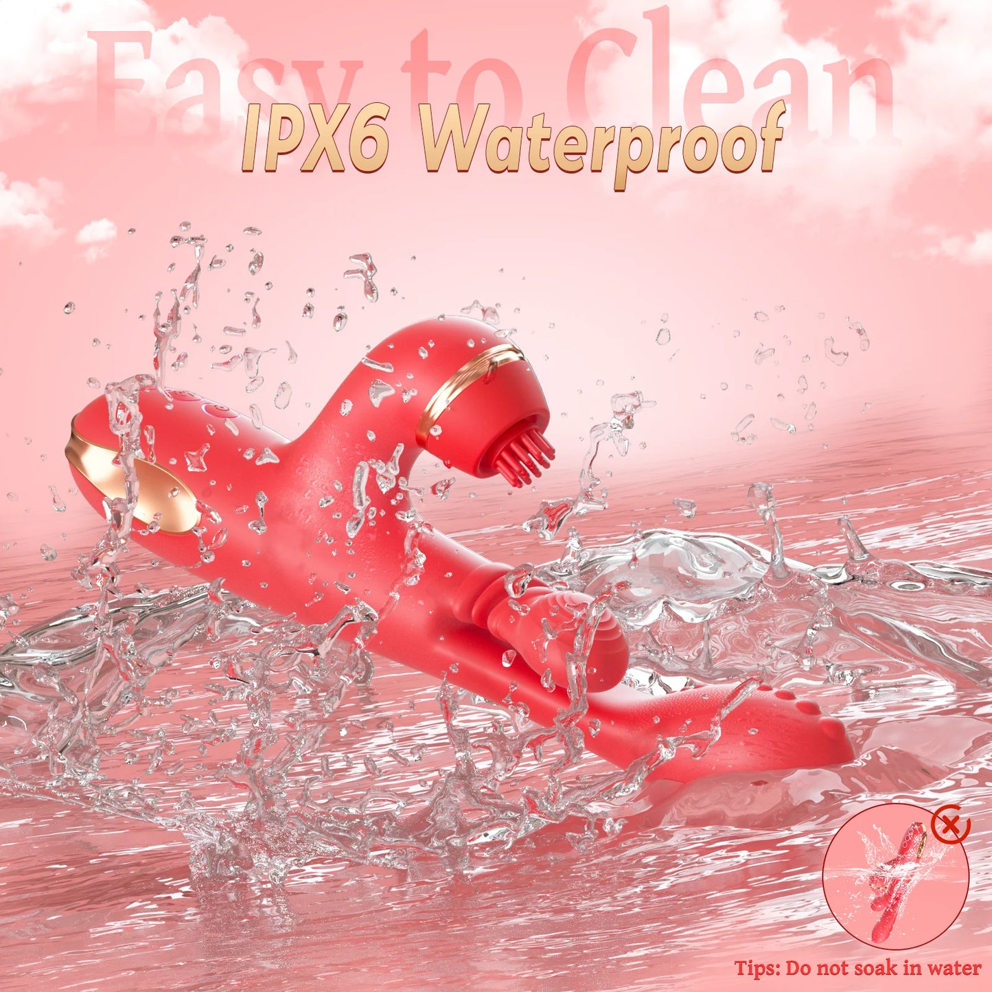 5 IN 1 Tapping Thrusting Dildo Vibrator G Spot Vibrator Kneading Clit Stimulator