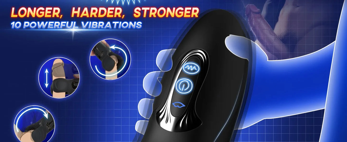 Amouraura Penis Vibrator for Men – Delay Training Massager with Biting Grip Design