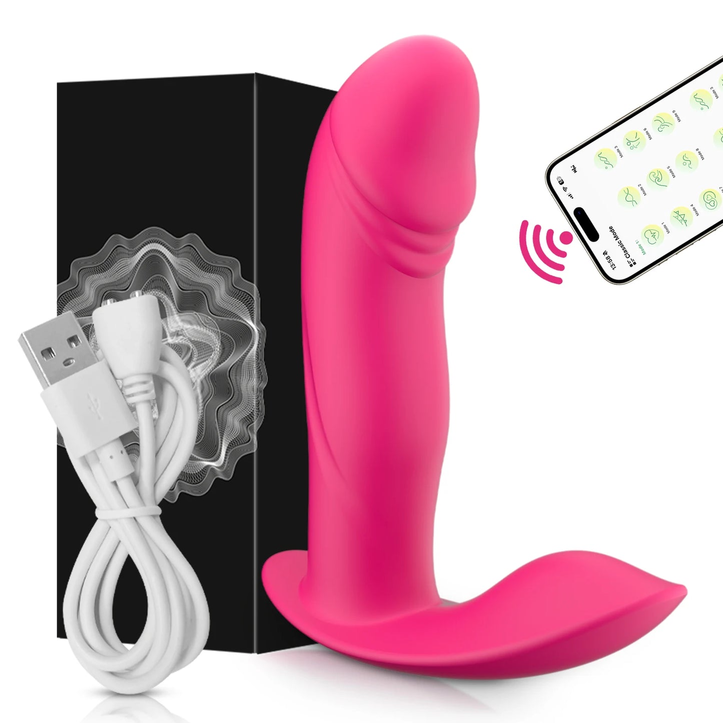 APP Control Wearable Dildo Vibrator Clitoris Stimulator G-Spot Anal Butt Plug