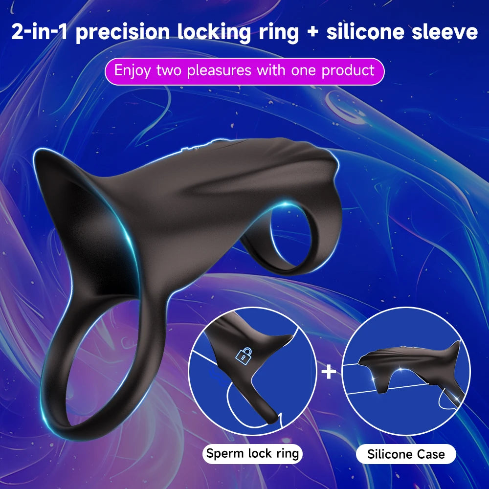 App Control Penis Sleeve Vibrator Ejaculation Delay CockRing Stimulation Couples
