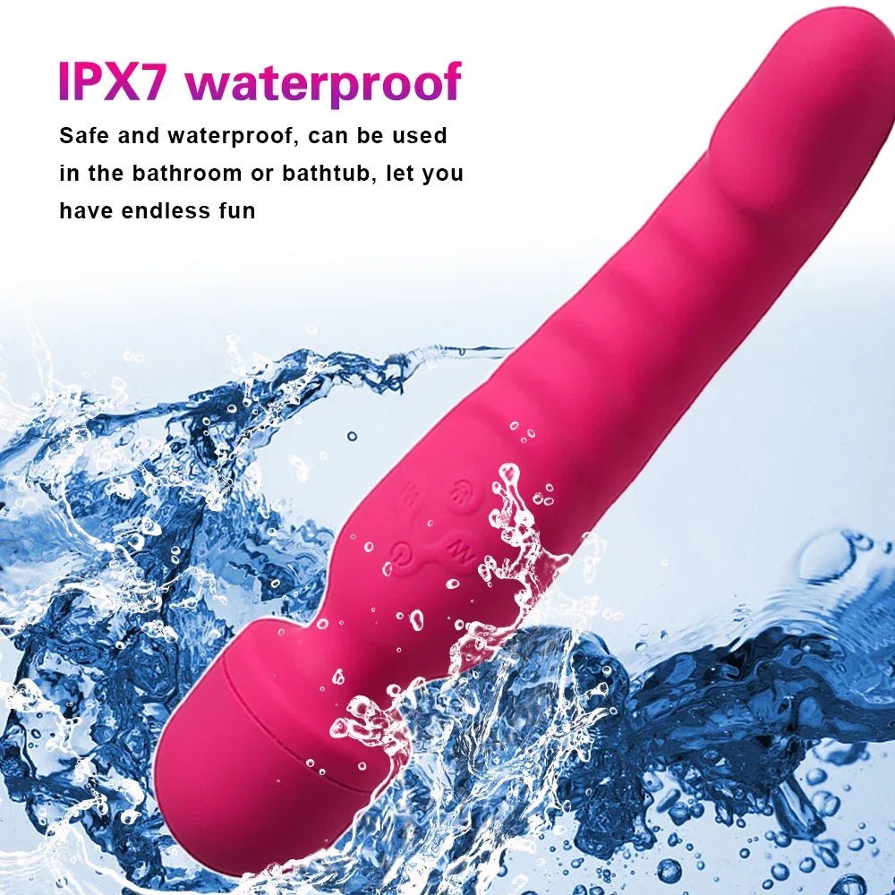 Rechargeable Dual-Ended Massager for Women – Heating, Waterproof & Flexible Design