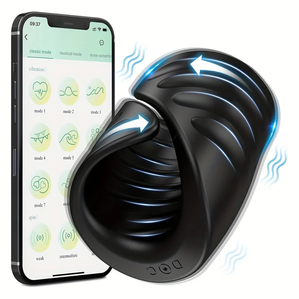 Male Masturbator Penis Training Glans Trainer Stimulator Vibrator with APP Control Delay Cock Ring Glans Trainer for Men