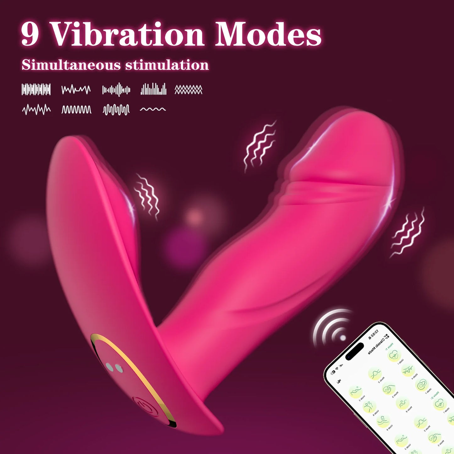 APP Control Wearable Dildo Vibrator Clitoris Stimulator G-Spot Anal Butt Plug