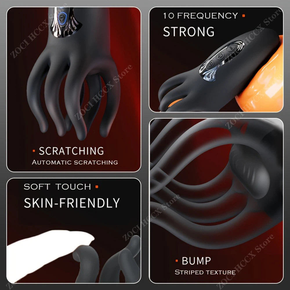 Glans Trainer Vibrator for Men – Finger Grip Delay Trainer & Glans Massage Stimulator