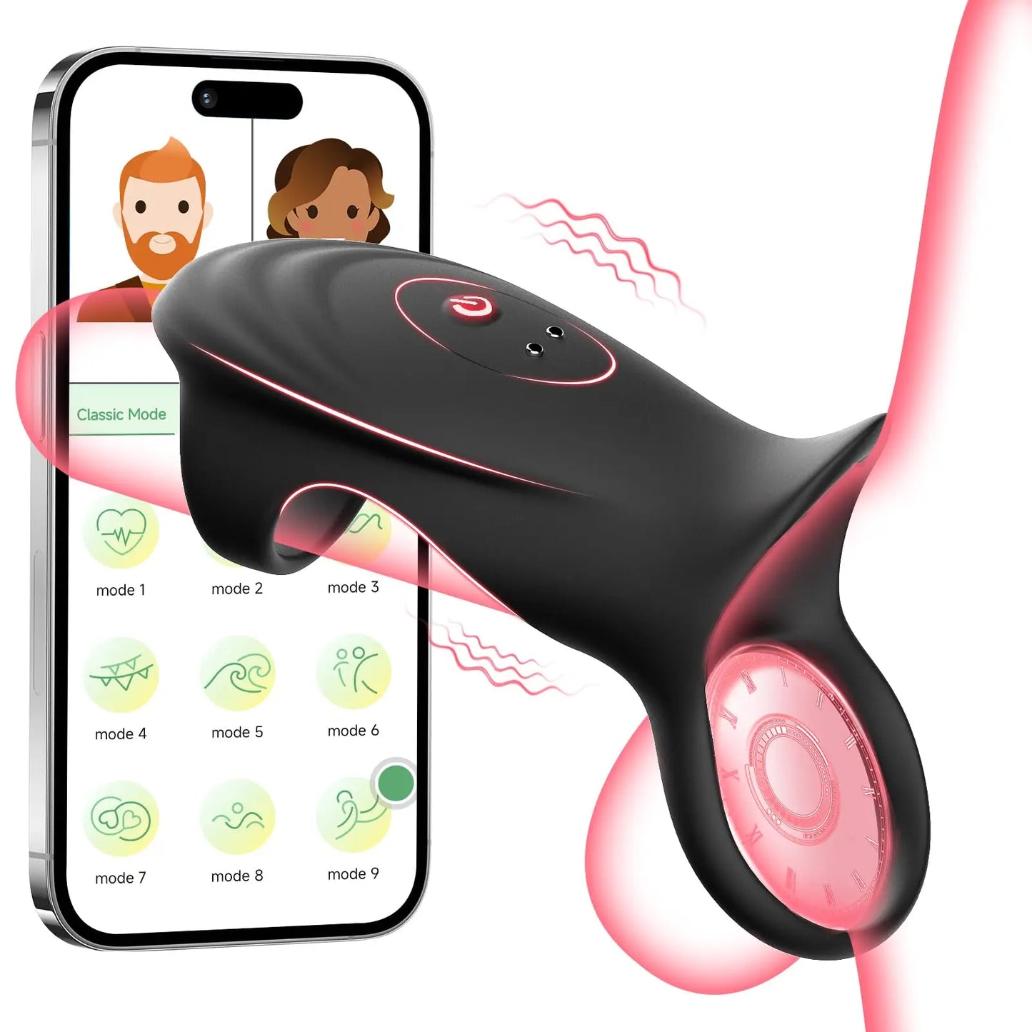 App Control Penis Sleeve Vibrator Ejaculation Delay CockRing Stimulation Couples
