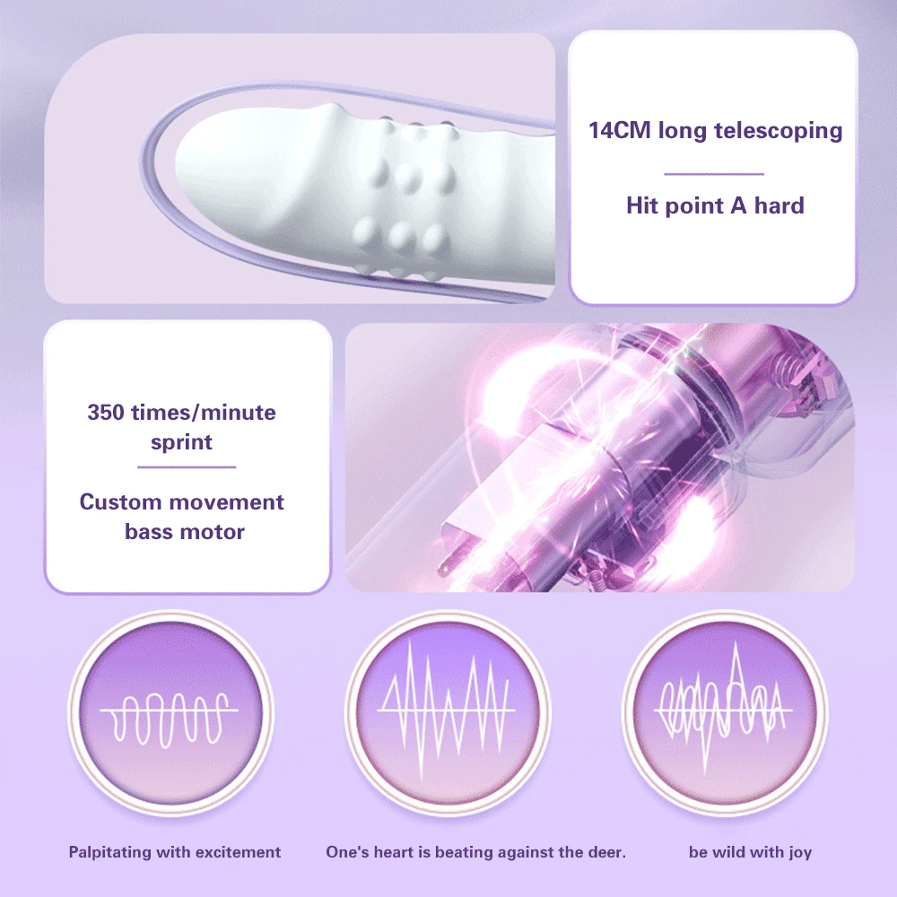 Thrusting Vibrator Dildo Rotating Telescopic Vagina G Spot Massage Sucking