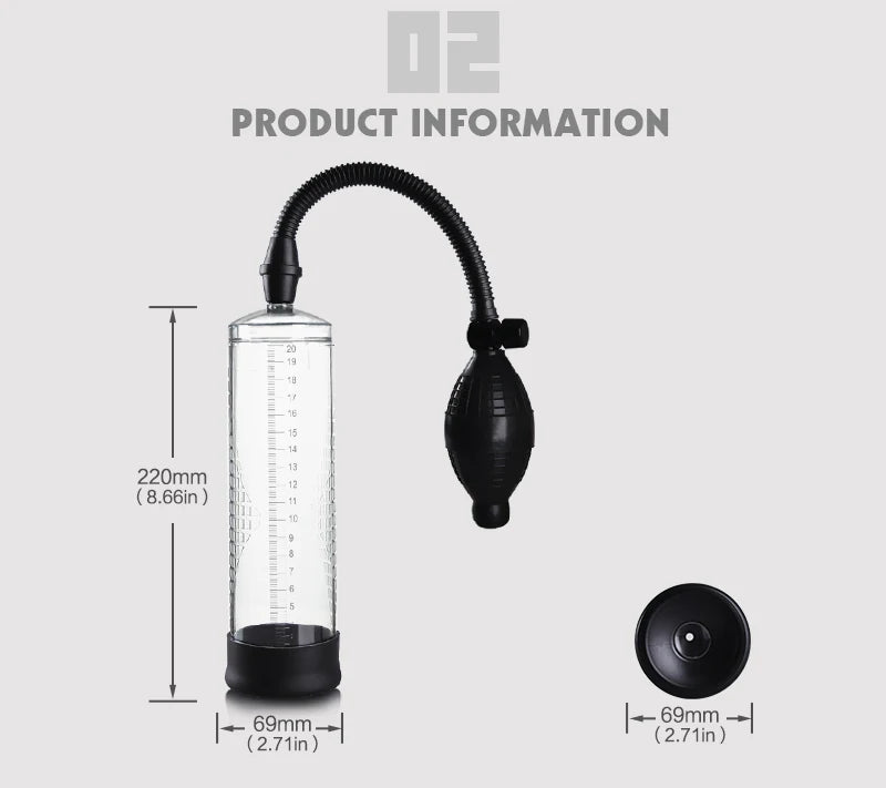 HOT! Penis Pump Manual Penis Enlarger Sex Toy For Men Vacuum Pump Male Masturbation Penis Extender Trainer Adults Sex Product