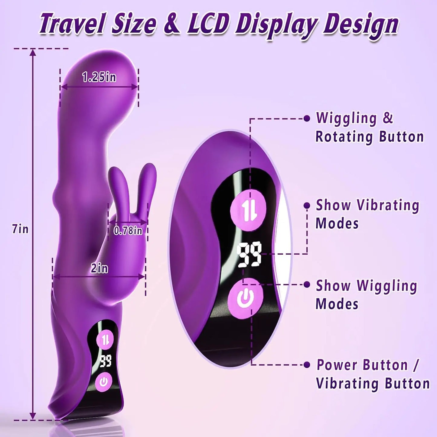 4-in-1 Rabbit Vibrator | Rotating & Squeeze Dildo | Clitoral & G-Spot Stimulator