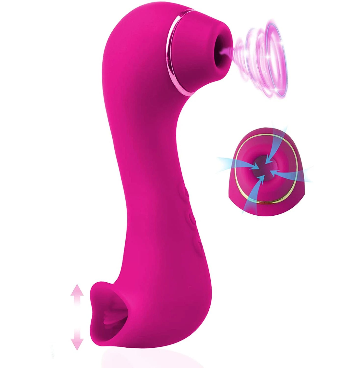 Sucking Vibrator with Tongue Licking Vagina Clitoris Stimulator Sex Toys