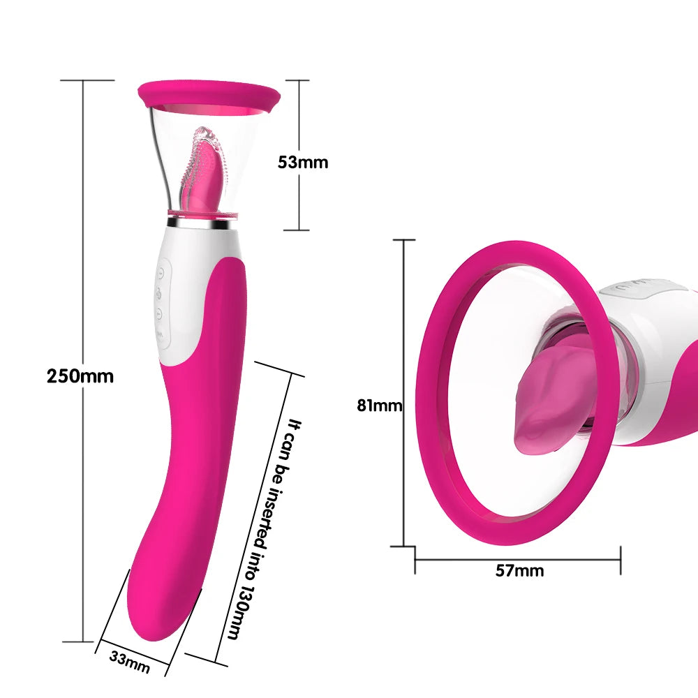 Heating Tongue Licking Dildo Vibrator｜Dual-End Sucking & G-Spot Stimulator