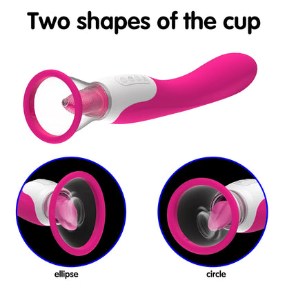 Heating Tongue Licking Dildo Vibrator｜Dual-End Sucking & G-Spot Stimulator