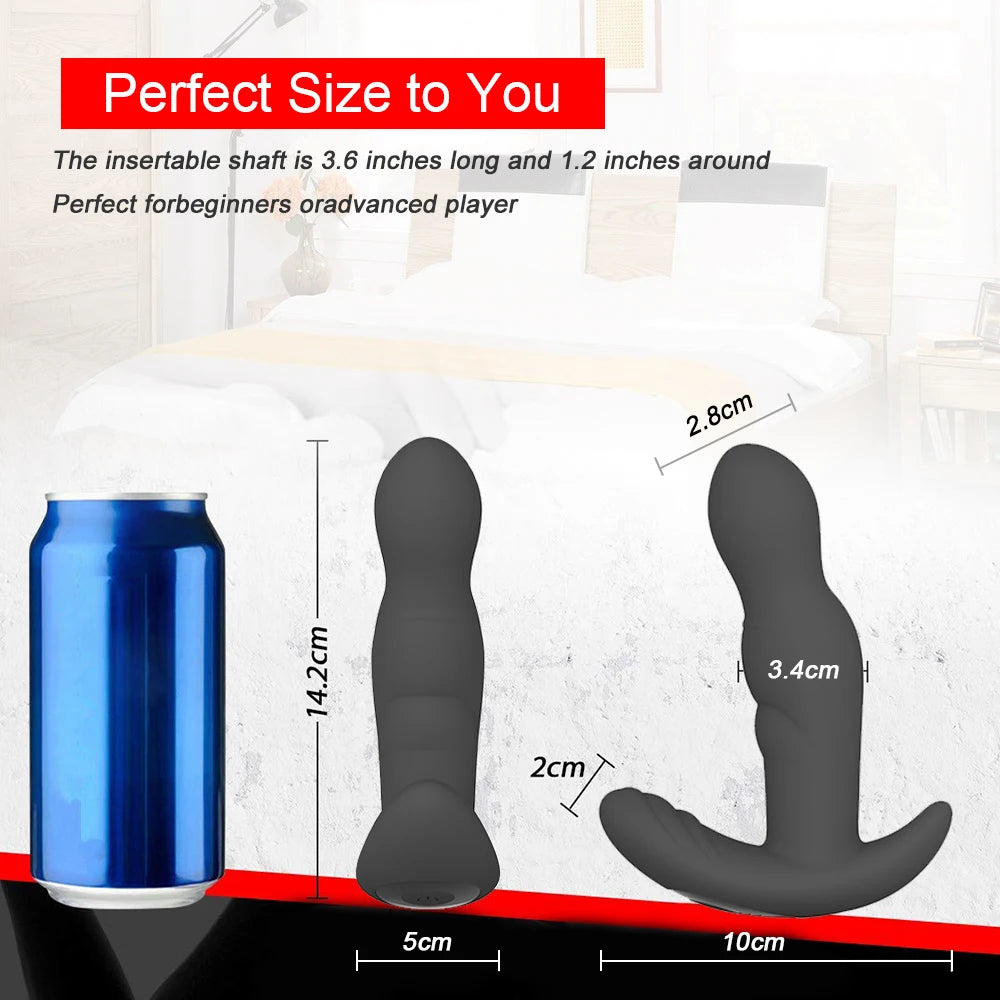3-Speed Rotating 10-Vibration Prostate Massager Remote Anal Plug G-Spot Butt Plug Toy