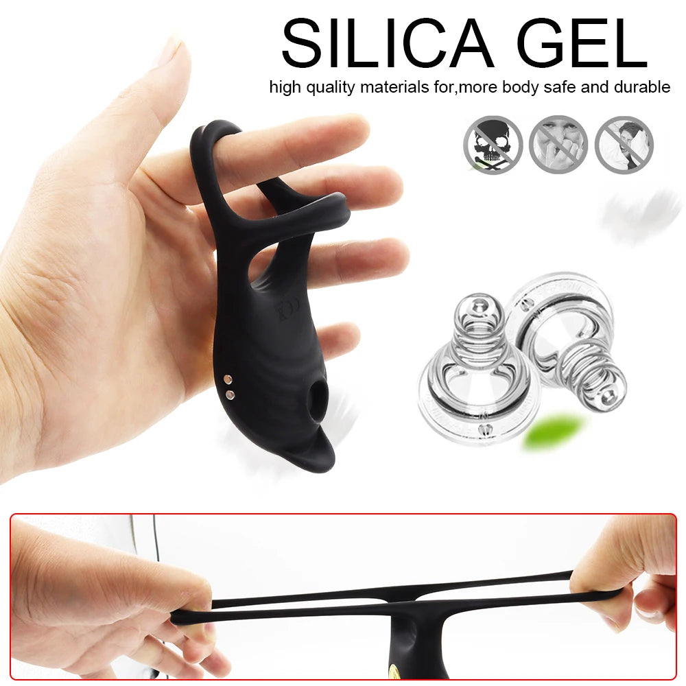 Sucking Vibrating Penis Ring – Clitoral & G-Spot Stimulator for Couples
