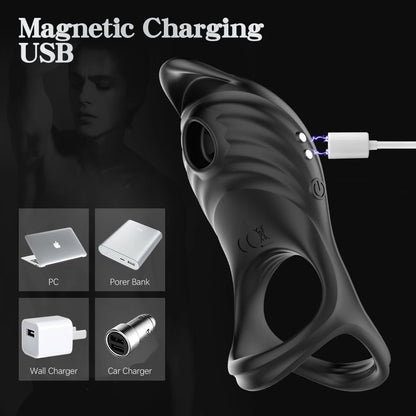 Sucking Vibrating Penis Ring – Clitoral & G-Spot Stimulator for Couples