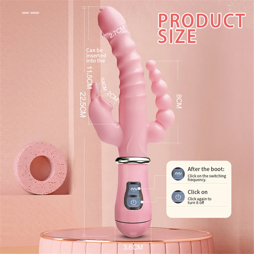 Dildo Vibrator Clitoris Stimulator Penis Anal Double Penetration Tongue Licking