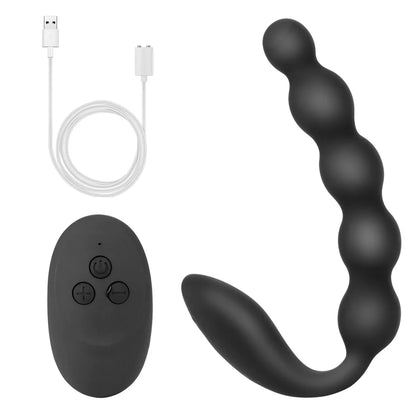 Remote Control Anal Beads Vibrator 10-Speed Prostate Massager for Men Women Couples Toy