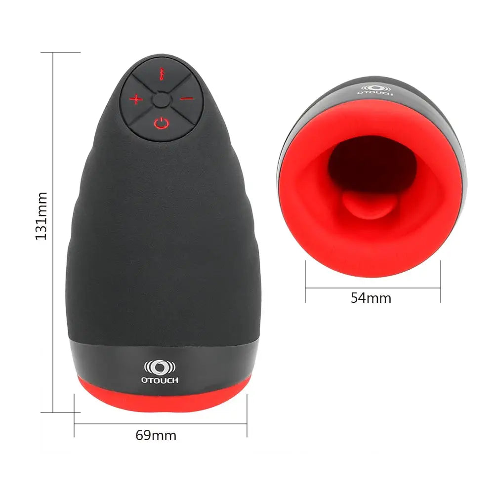 Sexy Mouth Penis Pump Heated Vibrator Enlargement Male Masturbator Sex Toy