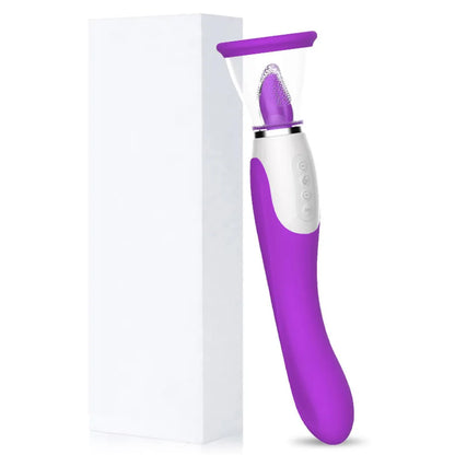 Heating Tongue Licking Dildo Vibrator｜Dual-End Sucking & G-Spot Stimulator
