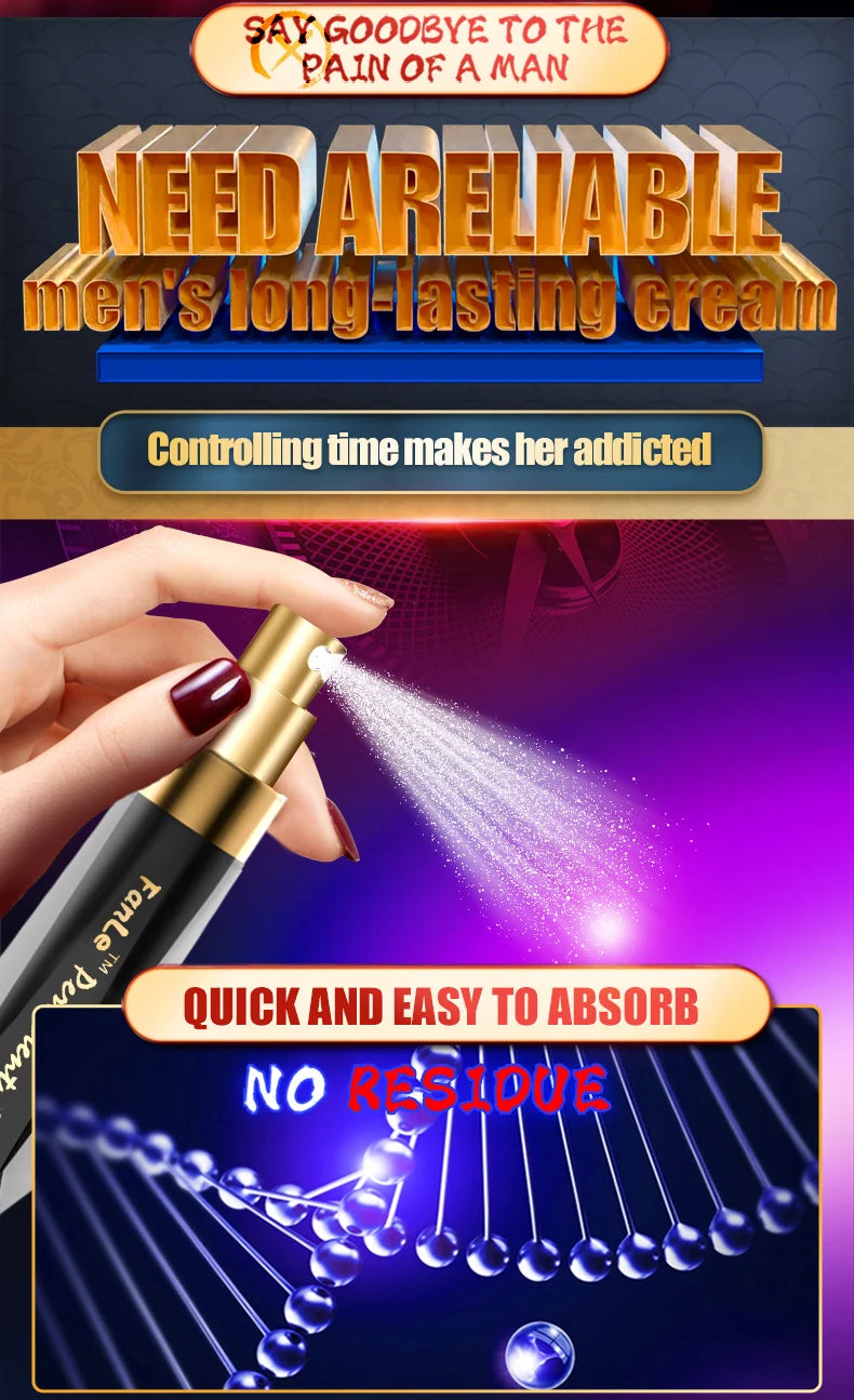 Men’s Delay Spray | Herbal Formula Non-Numbing Desensitizer | Long-Lasting Performance