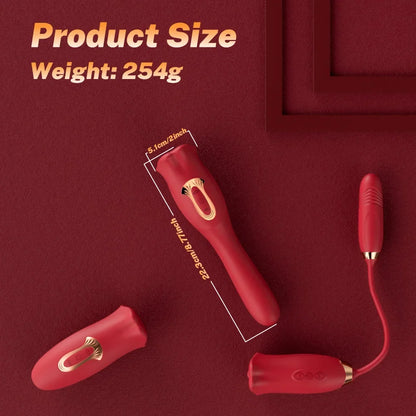 Tongue Licking Biting Vibrator Oral Clitoris Nipple Female Masturbator Sex Toy