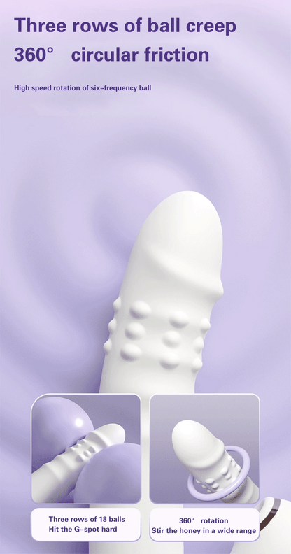 Thrusting Vibrator Dildo Rotating Telescopic Vagina G Spot Massage Sucking