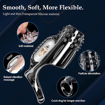 Male Enlargement Delay Vibrators Clits Massager Cock Ring Vibrating Penis Cover