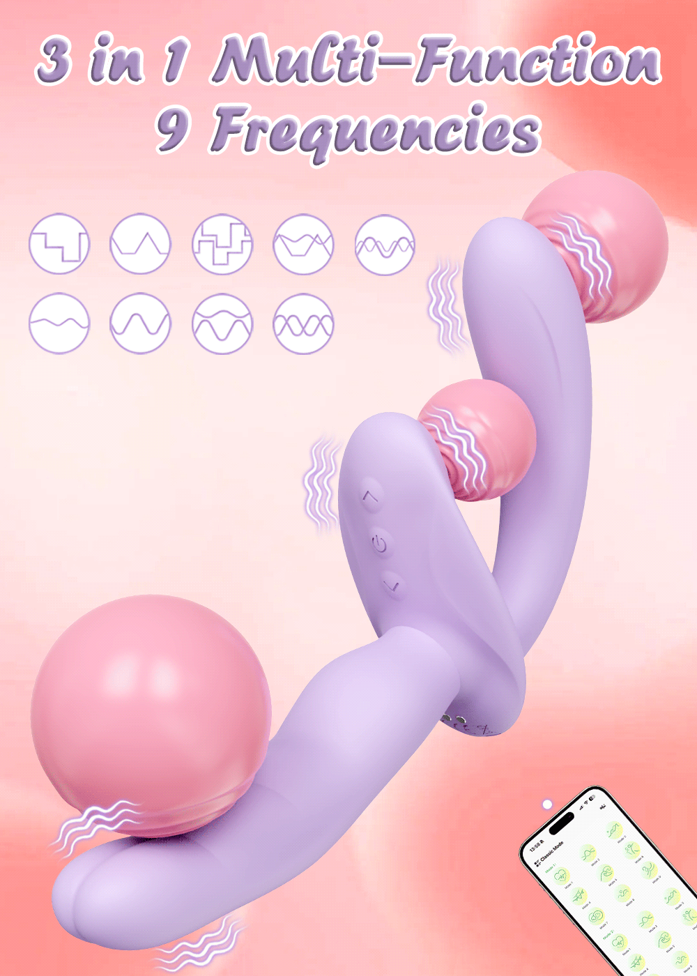 Dual-Arm Wearable Vibrator | G-Spot & Clitoral Stimulator | App Remote, Removable