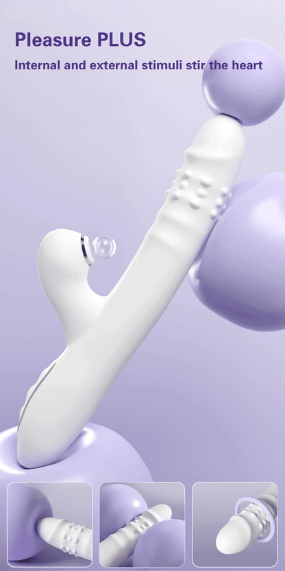 Thrusting Vibrator Dildo Rotating Telescopic Vagina G Spot Massage Sucking