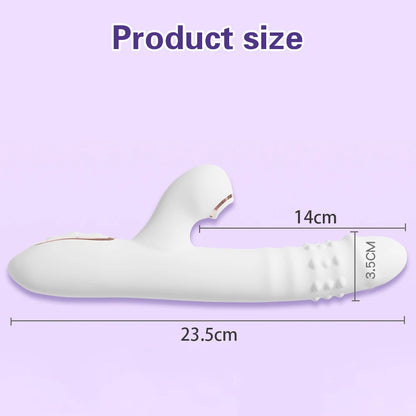 Thrusting Vibrator Dildo Rotating Telescopic Vagina G Spot Massage Sucking