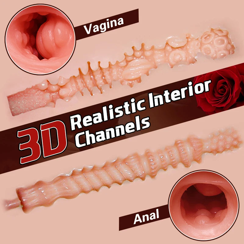 Real Vagina Sexy Butt Double Channel 3D Big Ass Sex Dolls for Adults