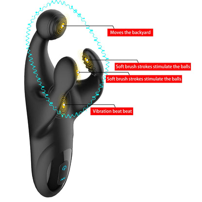 10-Speed Silicone Testicle & Prostate Massager for Men | ED Support & Couple Use