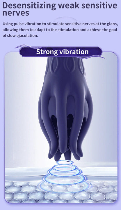 ED-Support Vibrating Glans Trainer | Harden & Delay Ejaculation | Soft Fingertip