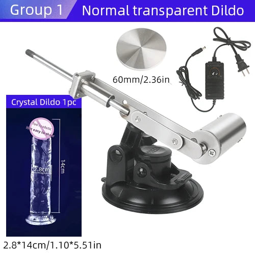 Telescopic Sex Machine With Dildo 60mm Plate Auto Linear Actuator Sex Toys