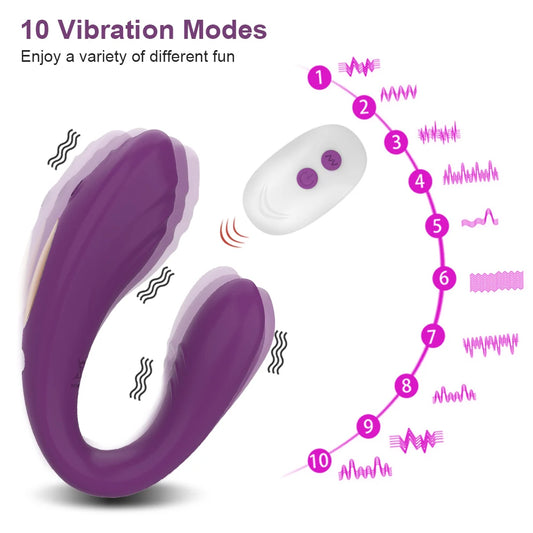 Couple Vibrator Wearable U Type Vagina Clitoris Stimulate G-Spot Masturbation