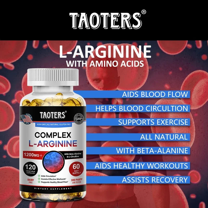 L-Arginine Complex 1200mg｜Supports Blood Flow, Circulation & Muscle Pump Supplement