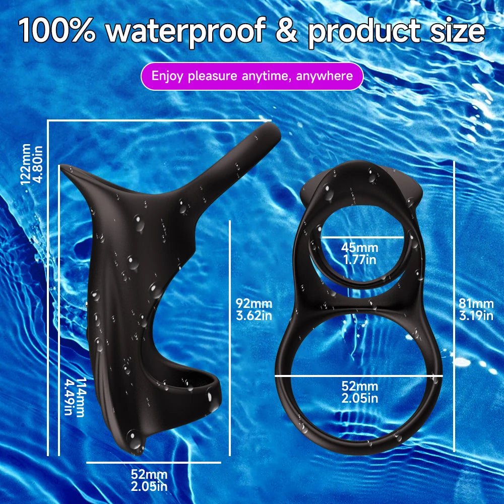 App Control Penis Sleeve Vibrator Ejaculation Delay CockRing Stimulation Couples