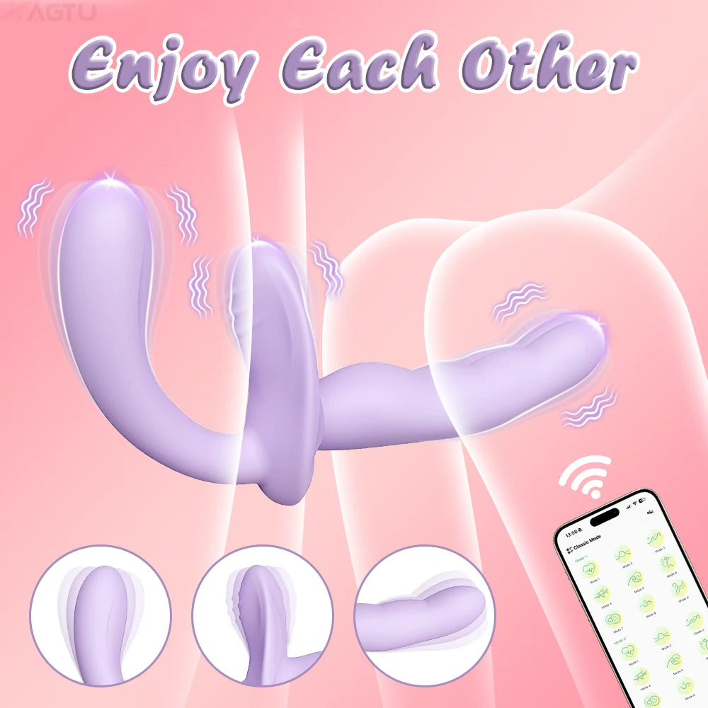 Dual-Arm Wearable Vibrator | G-Spot & Clitoral Stimulator | App Remote, Removable