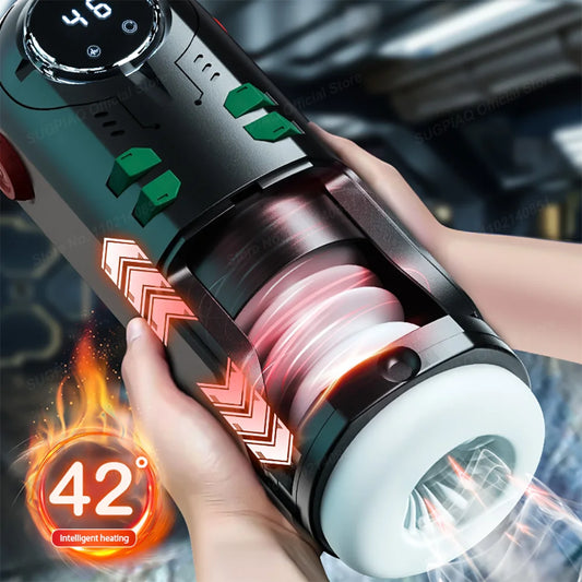 Thrusting & Heating Masturbator Cup – Deep Stimulation, 9 Modes, Smart Display for Men