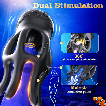 360° Rotating Glans Trainer ED Supports｜10 Modes Tongue & Vibration for Men