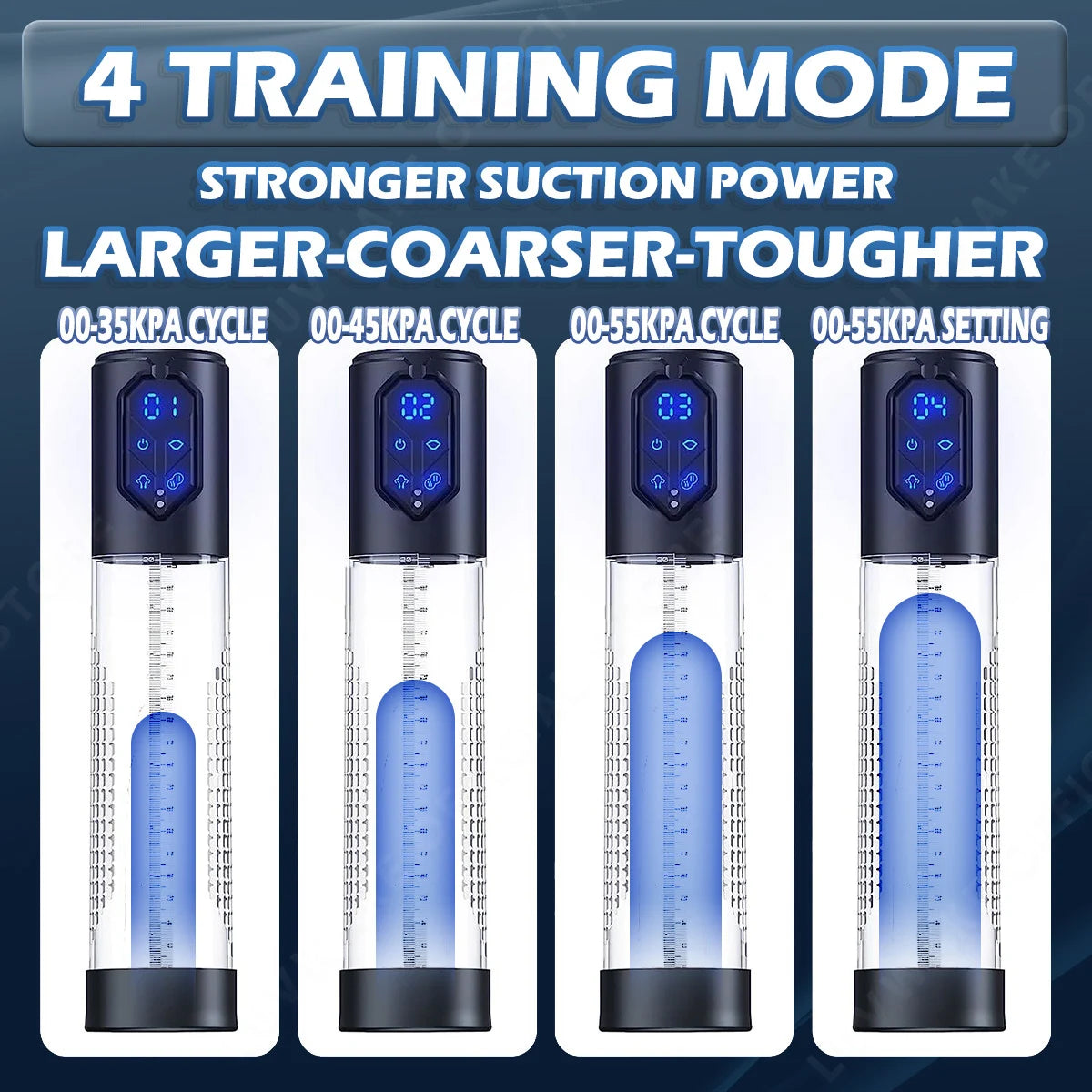 IPX7 Waterproof Electric Penis Pump – 4 Suction Modes, 2 Sleeves, Vacuum Enlarger Toy
