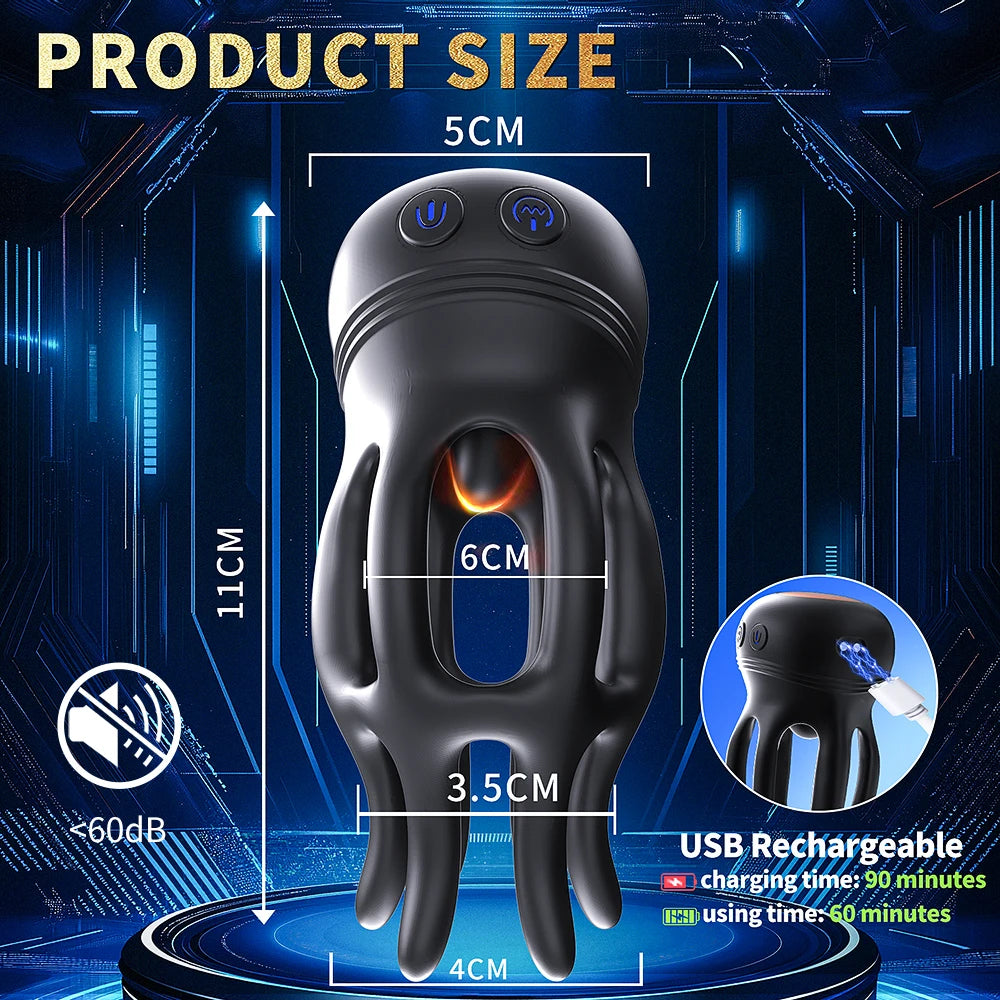 360° Rotating Glans Trainer Vibrator for Men｜10 Modes Tongue & Vibration Massager