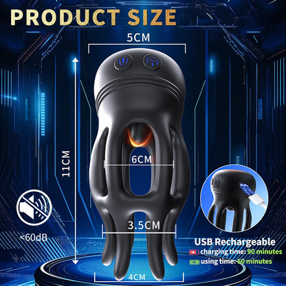 360° Rotating Glans Trainer ED Supports｜10 Modes Tongue & Vibration for Men