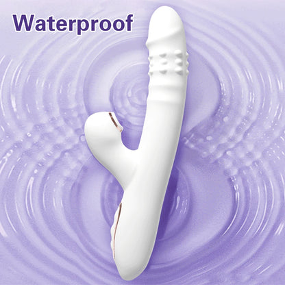 Thrusting Vibrator Dildo Rotating Telescopic Vagina G Spot Massage Sucking