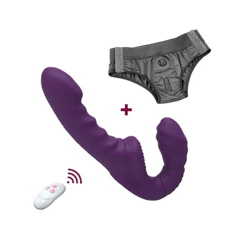 Strapless G-Spot Dildo Vibrator – Double-Ended Remote Toy for Women