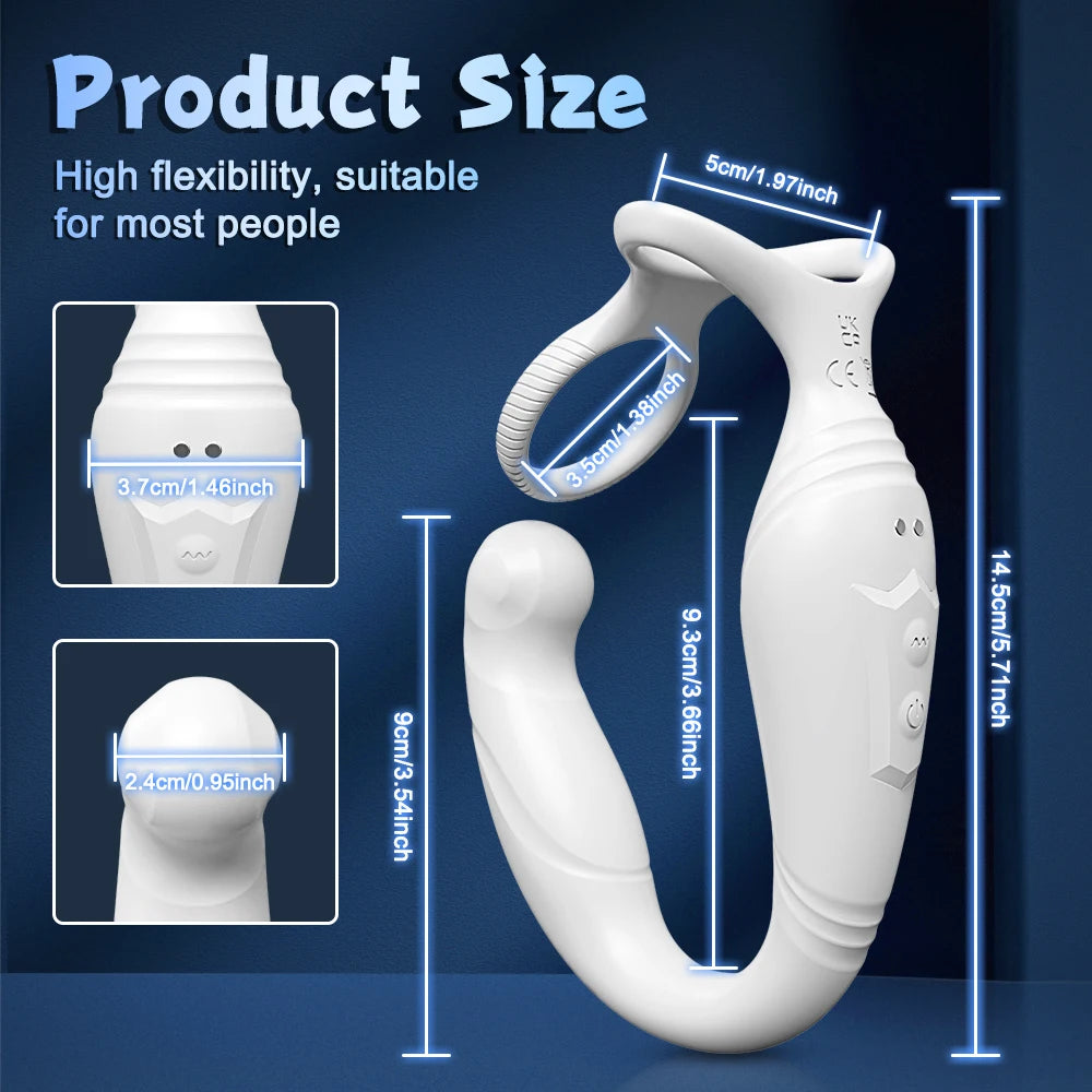 Male Prostate Massager Perineum Stimulator Rotating Butt plug Ring
