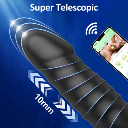 APP Control Thrusting Prostate Massager Vibrator Anal Plug Telescopic Butt Plug
