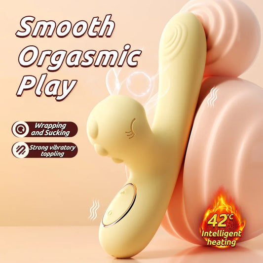 Rabbit Vibrator with Suction & G-Spot Massage – Dual Motor Clitoral Sex Toy for Women