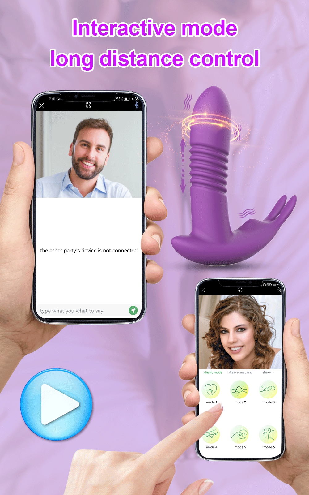 APP-Controlled Thrusting Vibrator for Women – Rotating Telescopic Dildo, G Spot Stimulator